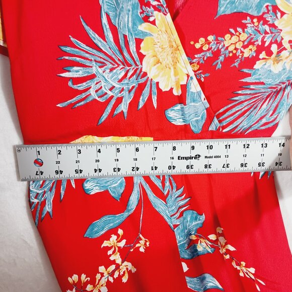 Leith, Red Floral Maxi Dress, Size Small, Short Sleeve, Cottage Core, Vacation, - Picture 12 of 15